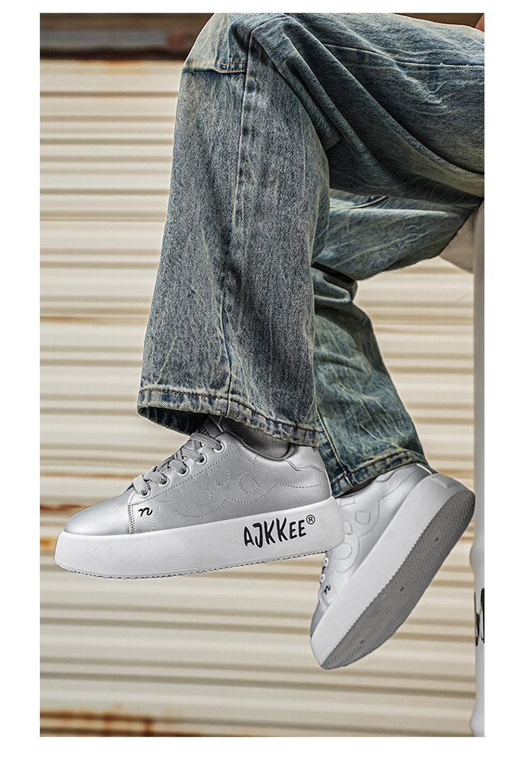 Unisex Plateau Freizeitschuhe zum Schnüren mit Erhöhung detail 11