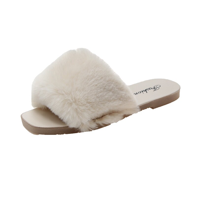Pantofole Basse da Donna in Peluche con Punta Aperta 6