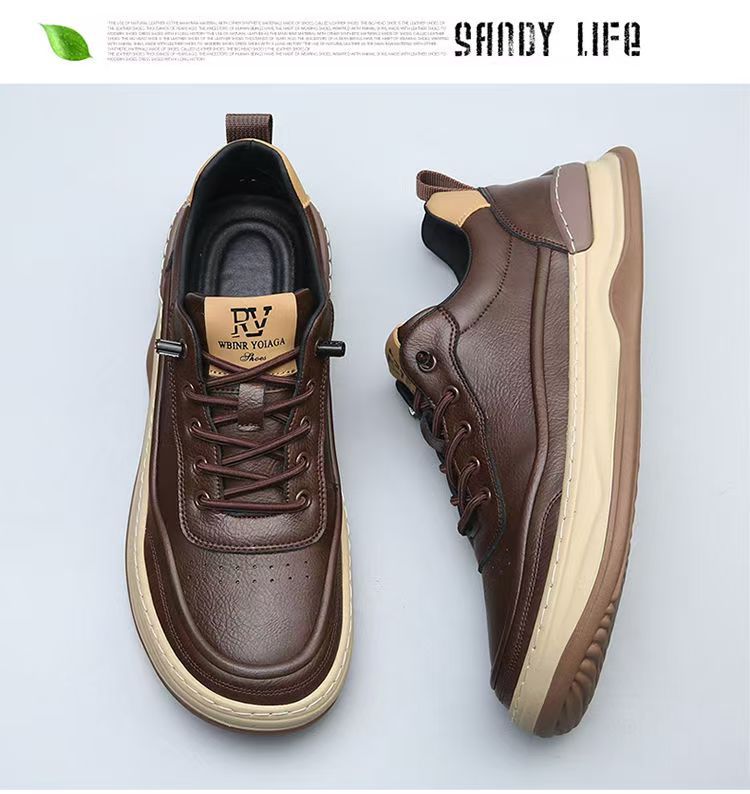 Scarpe casual da uomo traspiranti in pelle PU con lacci detail 7