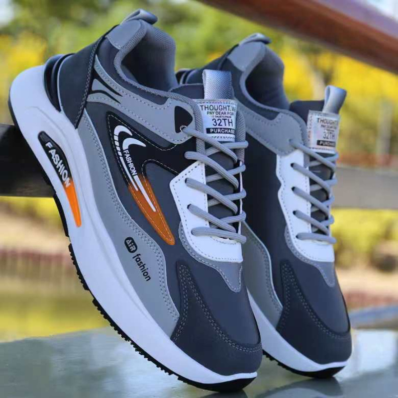 Gepolsterte Plateau-Sneaker für Herren im Colorblock-Design mit Schnürung