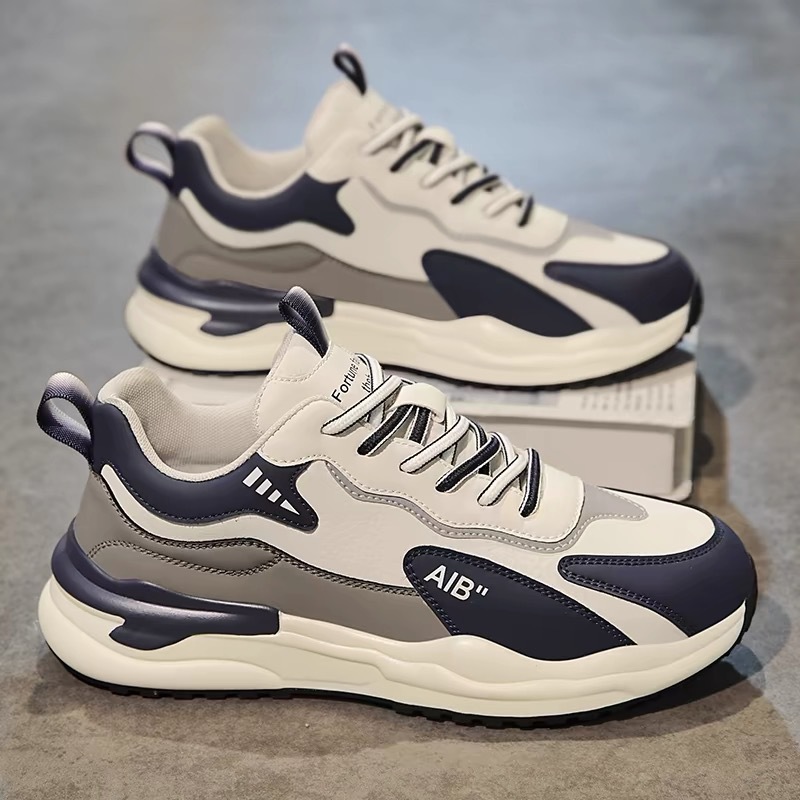 Herren-Plateau-Sneaker im Colorblocking-Design mit Dämpfung