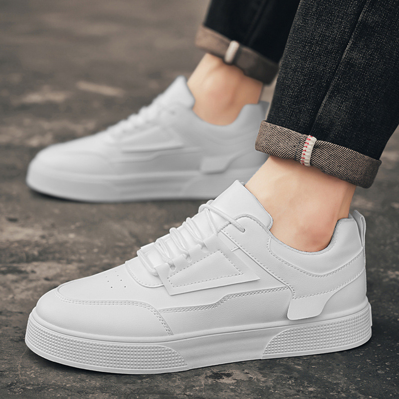 Einfarbige Herren-Freizeitschuhe aus PU-Leder zum Schnüren detail 16