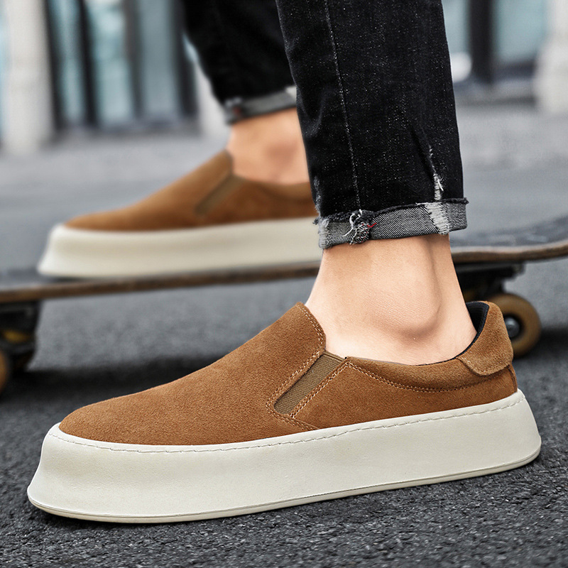 Herren Plateau-Slip-On-Freizeitschuhe aus Wildleder-Optik detail 16