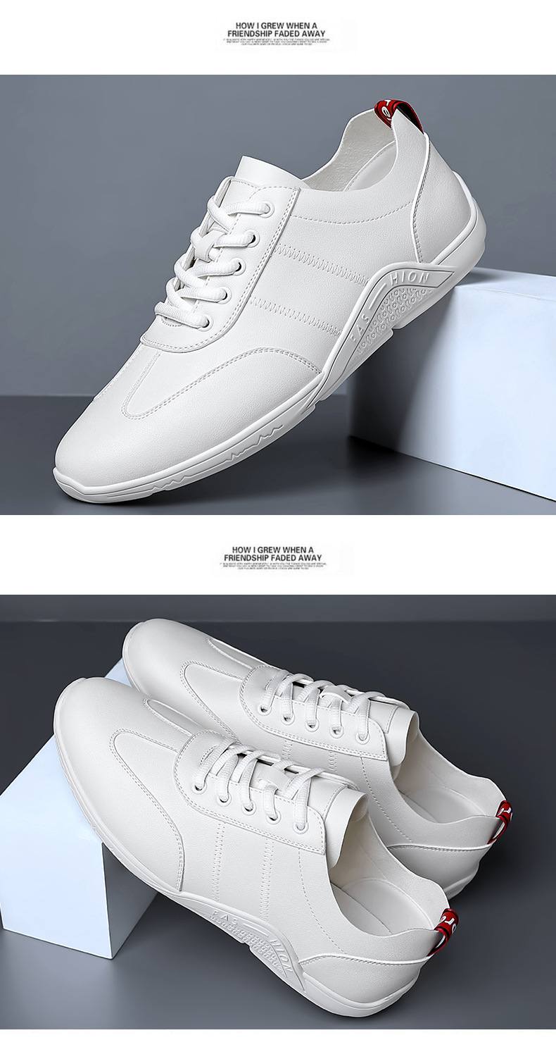 Men's Lightweight PU-Leather Lace-Up Casual Shoes detail 19
