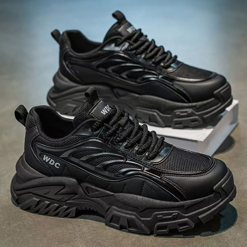 Men's Breathable Chunky Platform Lace-Up Sneakers 3