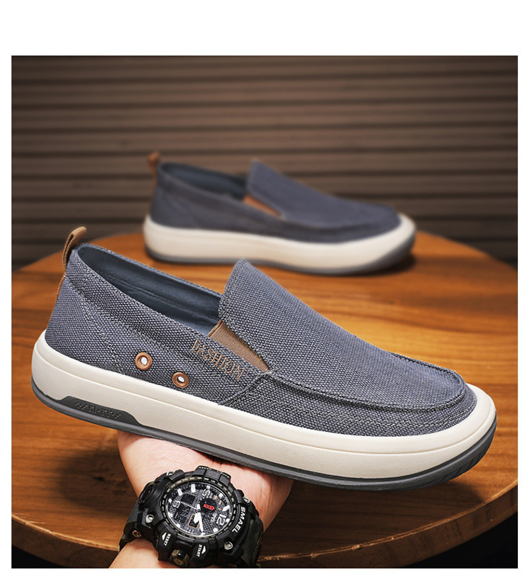Men's Breathable Canvas Slip-On Casual Shoes detail 13