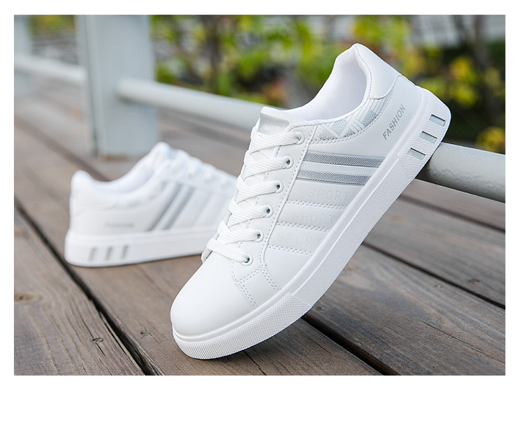 Chaussures casual à lacets à rayures en cuir PU pour hommes detail 16