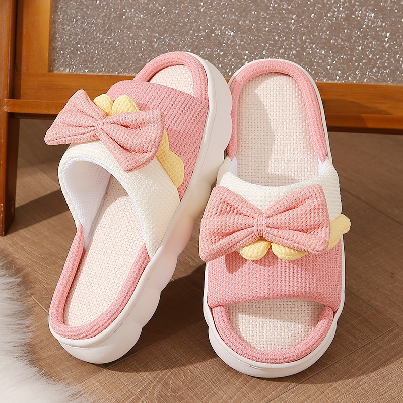Women's Breathable Linen Open-Toe Slippers detail 5