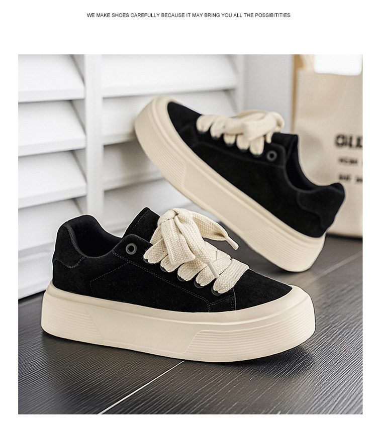 Unisex Plateau-Freizeitschuhe aus Wildleder mit Dämpfung und Schnürung detail 14