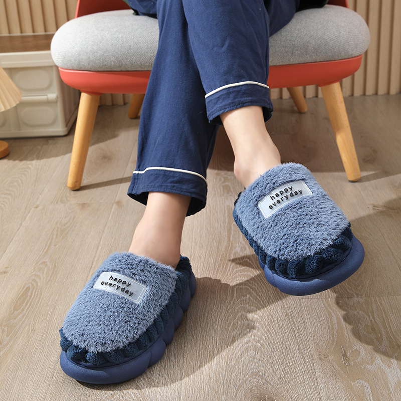 Chaussons Unisexe Chauds et Confortables à Plateforme en Peluche detail 16
