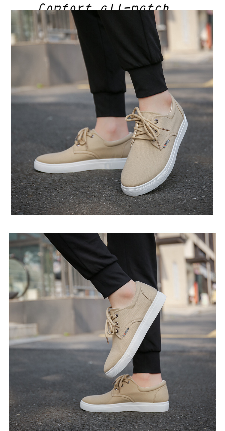Men's Breathable Canvas Colorblock Casual Shoes detail 13