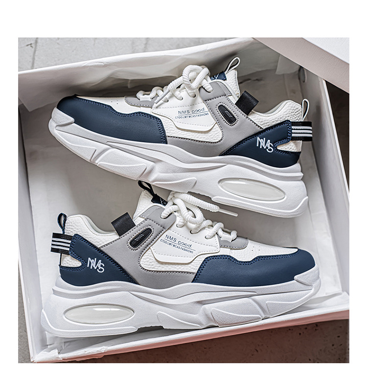Gedämpfte Plateau-Freizeitschuhe für Herren mit Schnürung detail 8