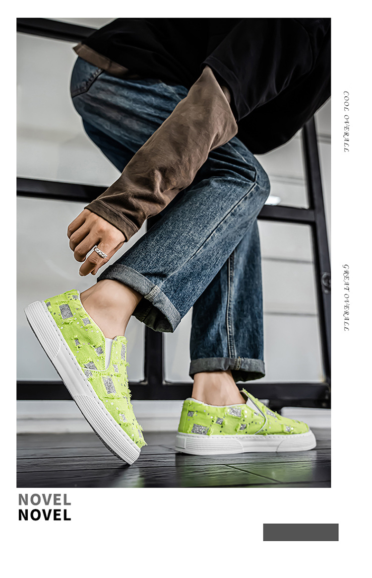 Herren Slip-On Canvas-Freizeitschuhe mit Plateau detail 9