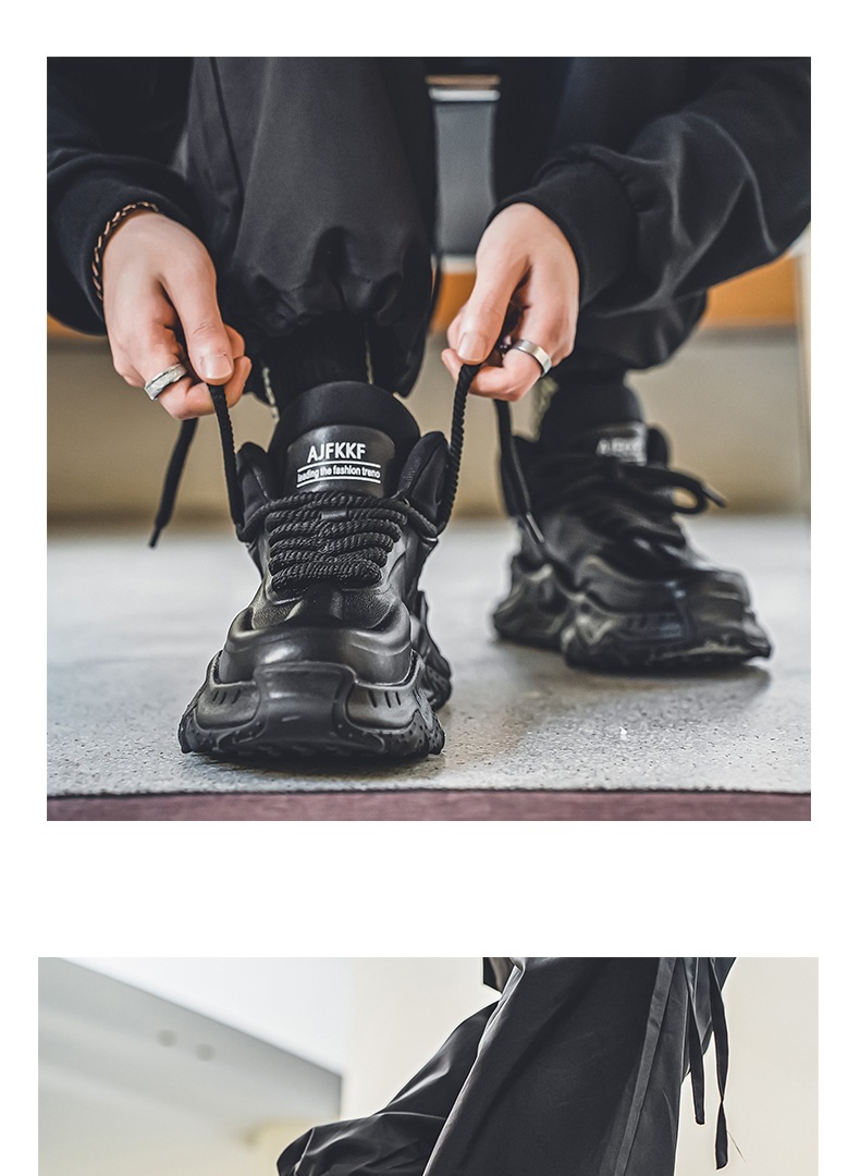 Gedämpfte Plateau-Sneaker für Herren im Colorblock-Design detail 13