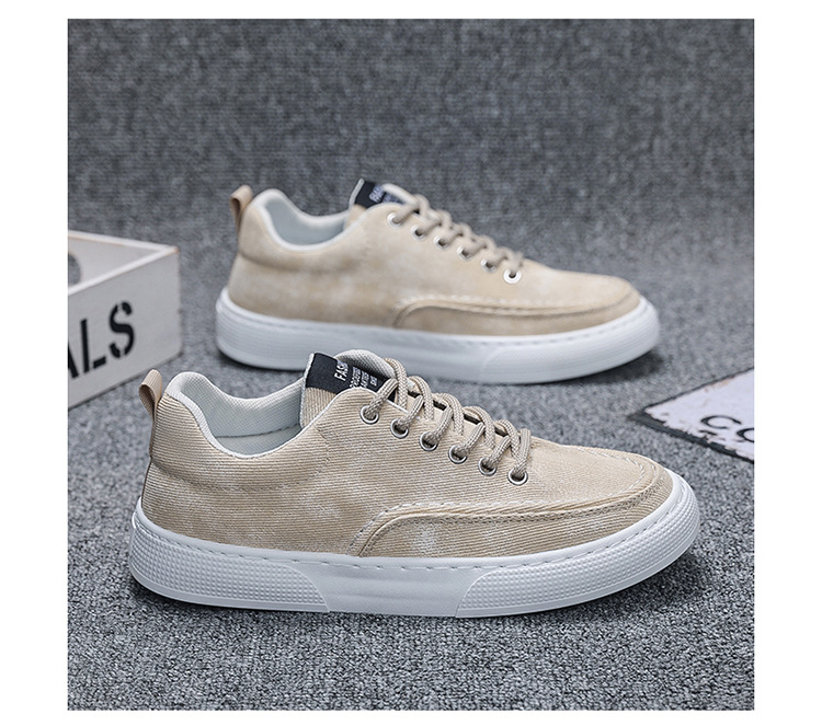 Men's Breathable Canvas Lace-Up Platform Casual Shoes detail 12