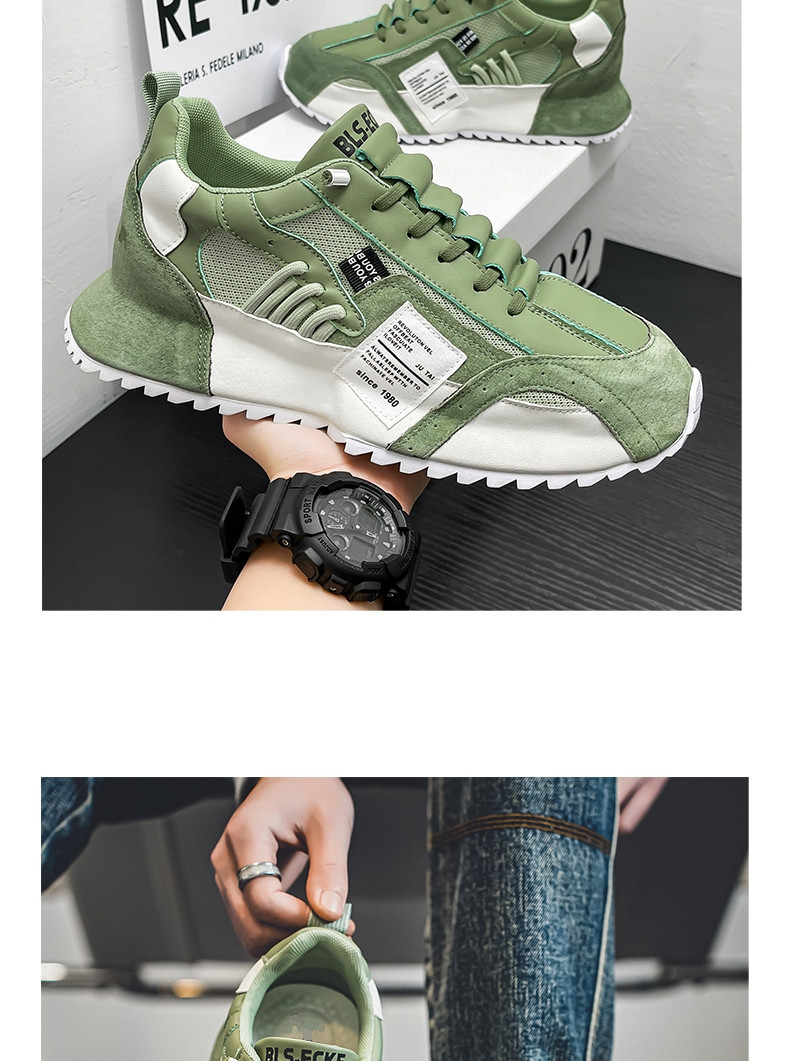 Zapatillas casual de hombre transpirables con cordones y diseño color block detail 5