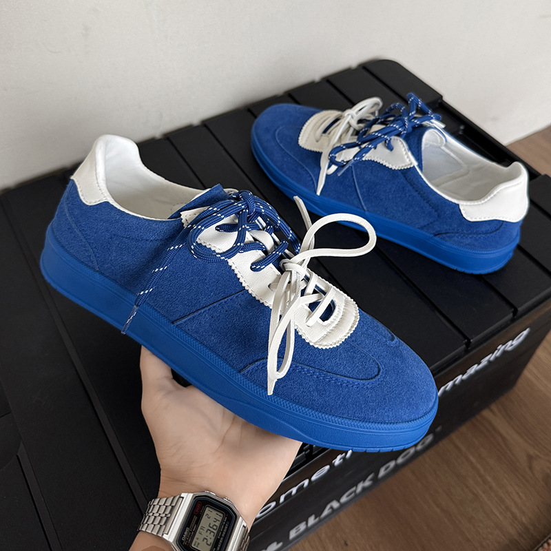 Vintage Colorblock-Freizeitschuhe aus Wildleder für Herren zum Schnüren