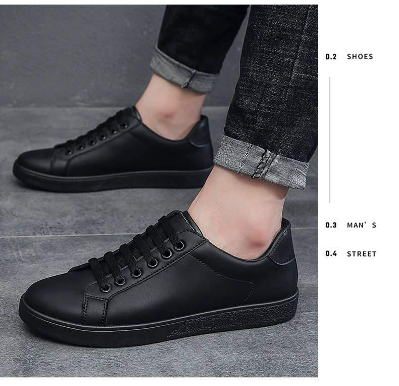 Minimalistische PU-Leder Freizeitschuhe für Herren zum Schnüren detail 4