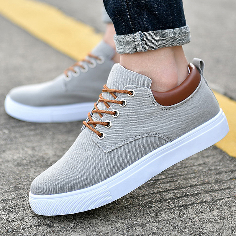 Scarpe casual stringate da uomo in tela traspirante 3