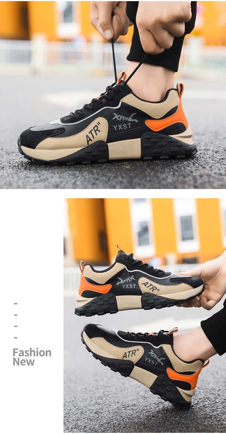 Chaussures casual pour hommes à lacets et semelle amortissante, color-block detail 10