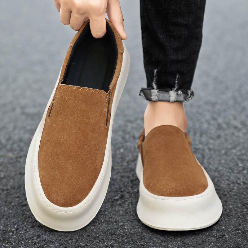 Herren Plateau-Slip-On-Freizeitschuhe aus Wildleder-Optik detail 12