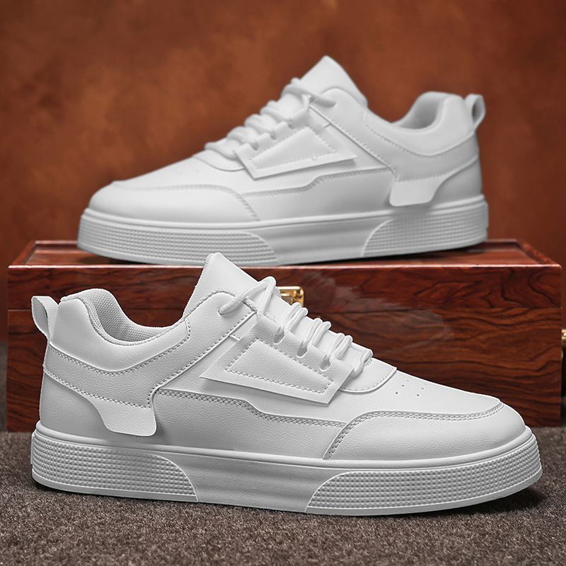Einfarbige Herren-Freizeitschuhe aus PU-Leder zum Schnüren 4