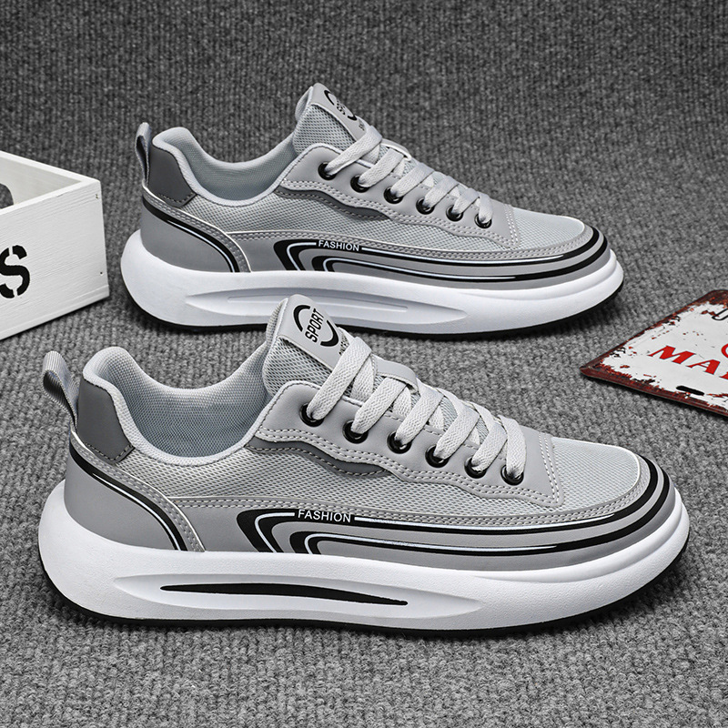 Sneakers casual da uomo traspiranti in mesh con lacci 3