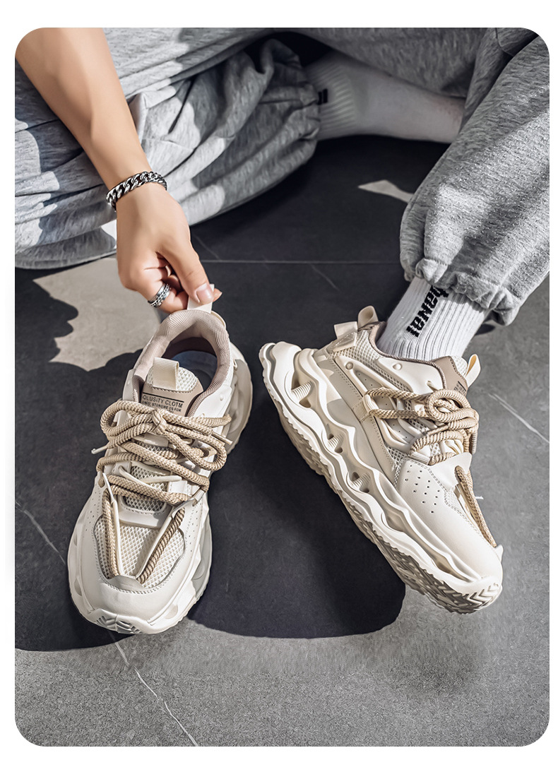 Sneakers casual da uomo con plateau e lacci – Scarpe sportive traspiranti detail 7