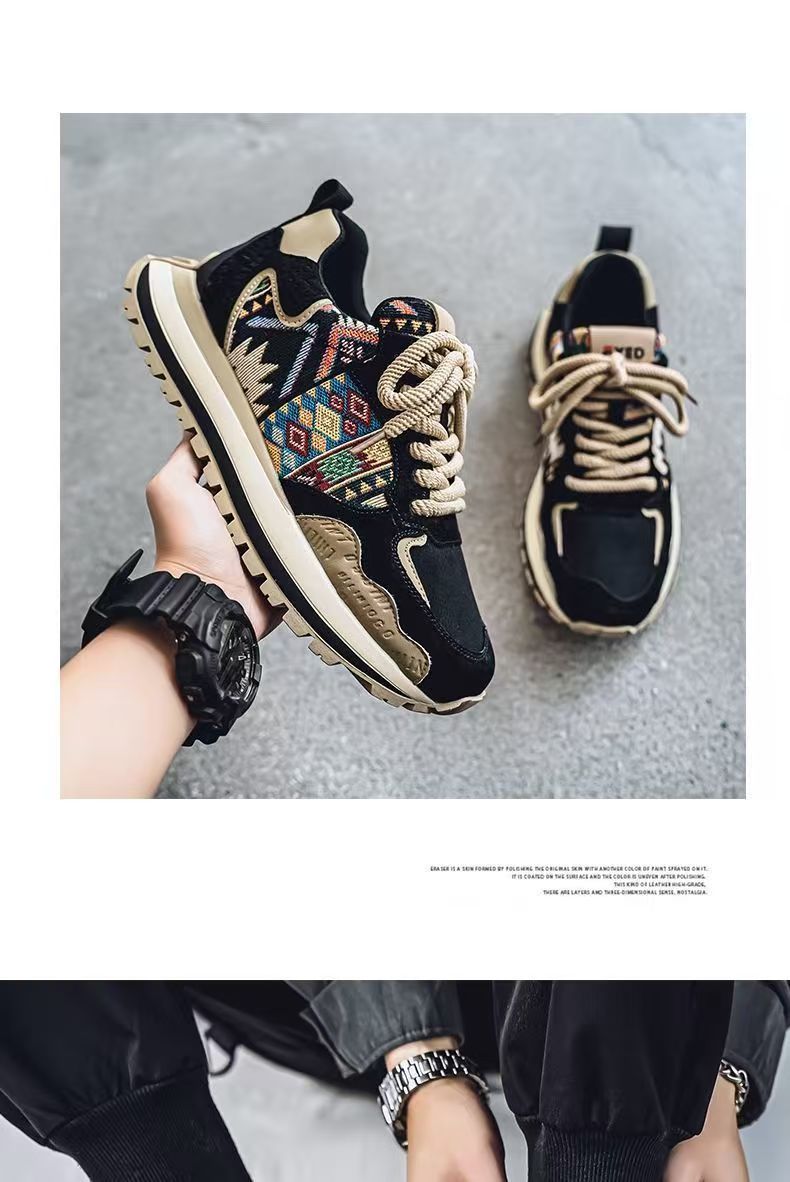 Chaussures casual pour homme à plateforme et motifs ethniques vintage detail 17