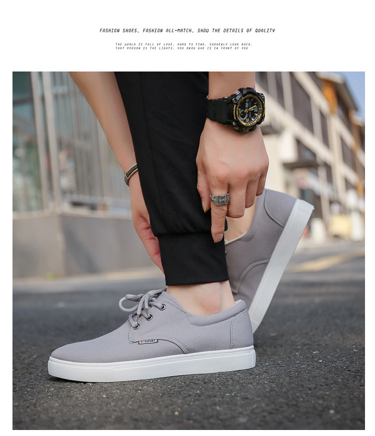 Men's Breathable Canvas Colorblock Casual Shoes detail 12
