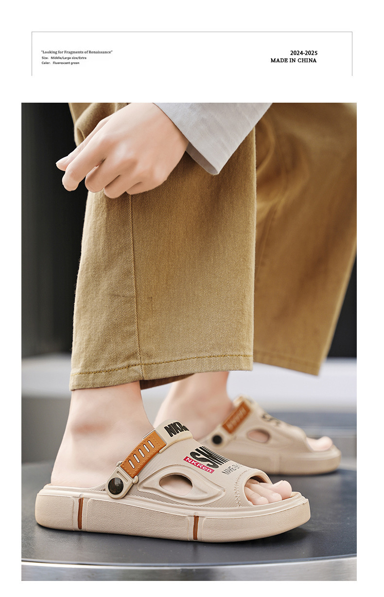 Lichtgewicht platform sandalen met open teen en demping voor heren detail 20