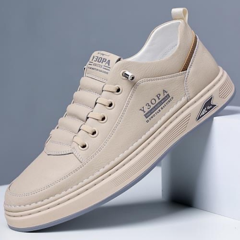 Rutschfeste PU-Leder Freizeitschuhe für Herren mit Schnürung 3