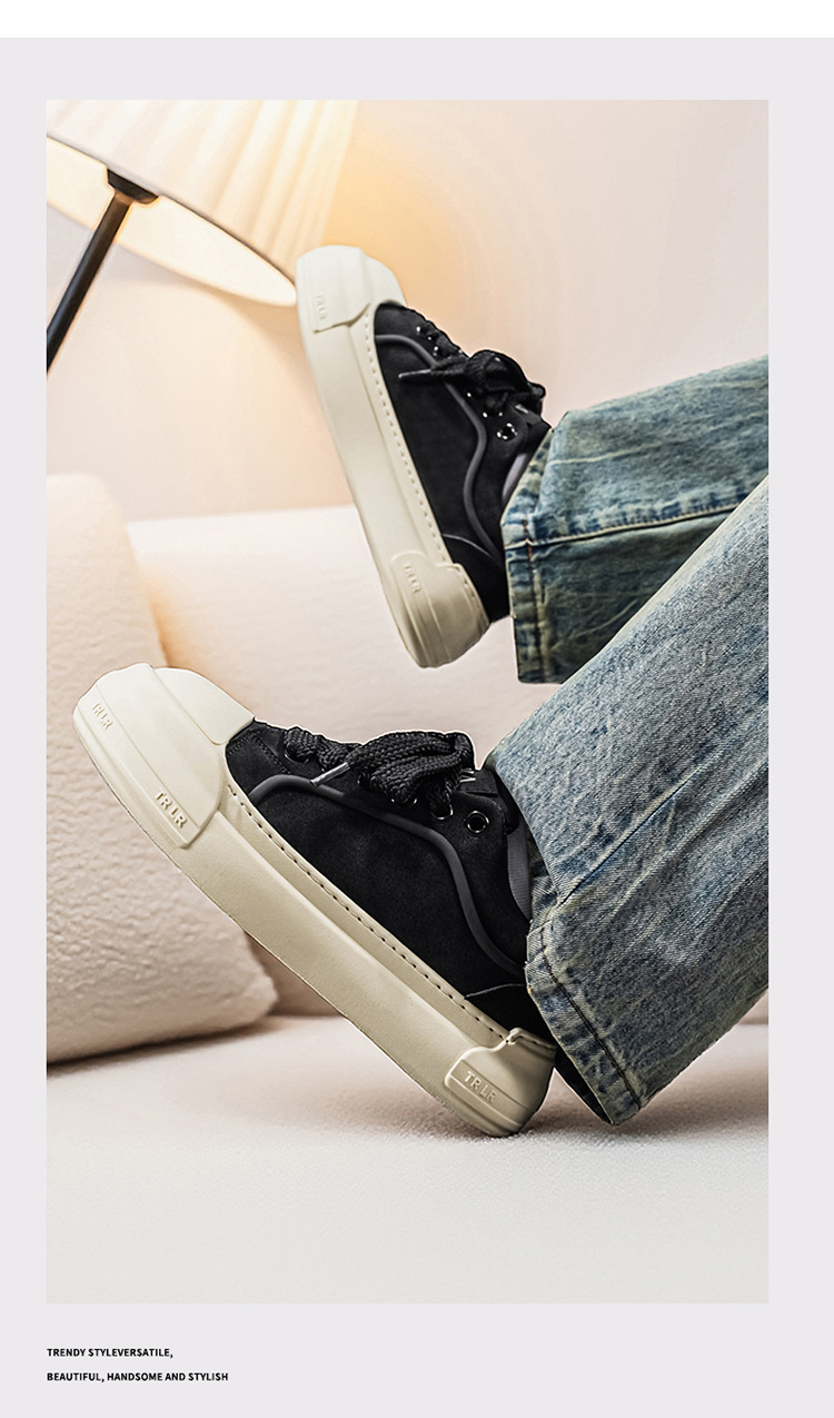 Men's Platform Lace-Up Chunky Casual Shoes detail 13