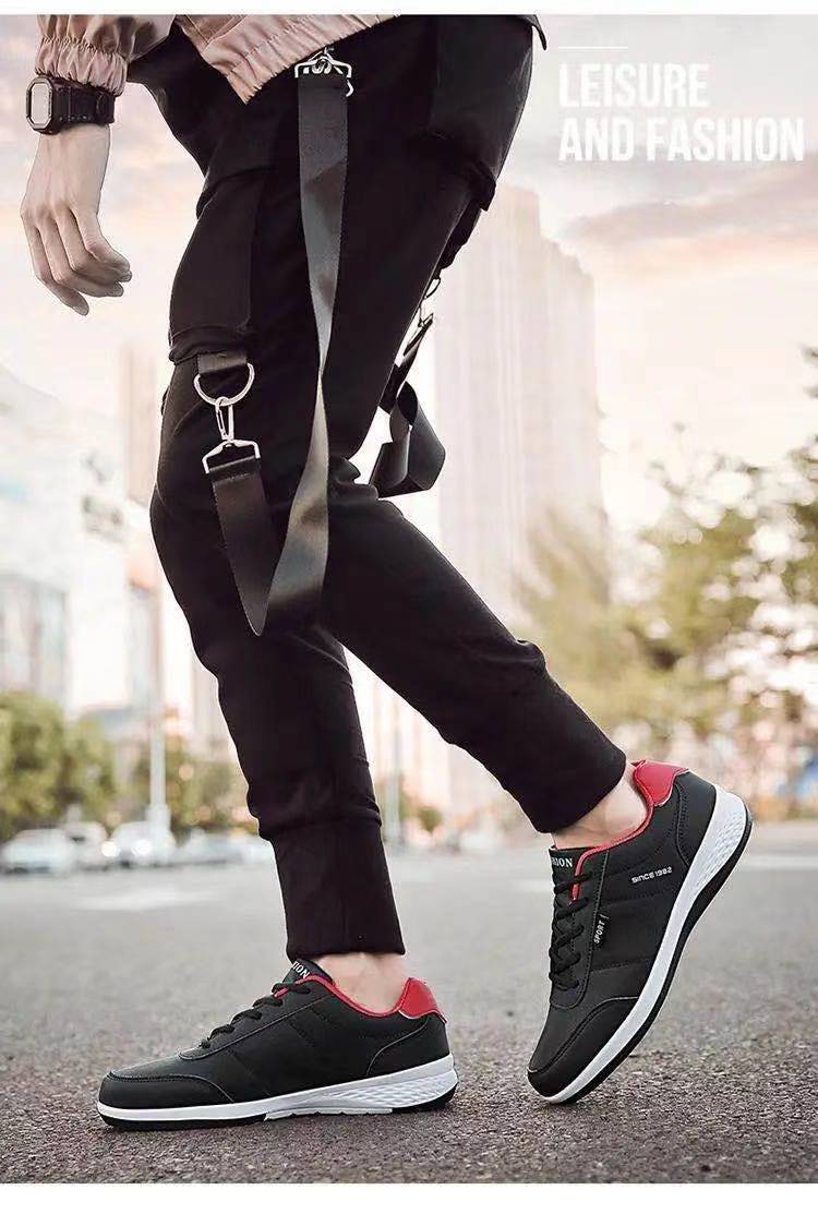 Leichte Freizeitschuhe für Herren aus PU-Leder mit Schnürung detail 1