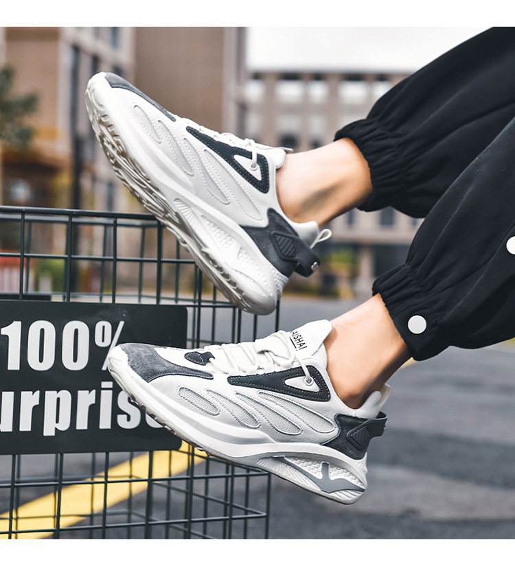 Men's Breathable Colorblock Lace-Up Sneakers detail 6