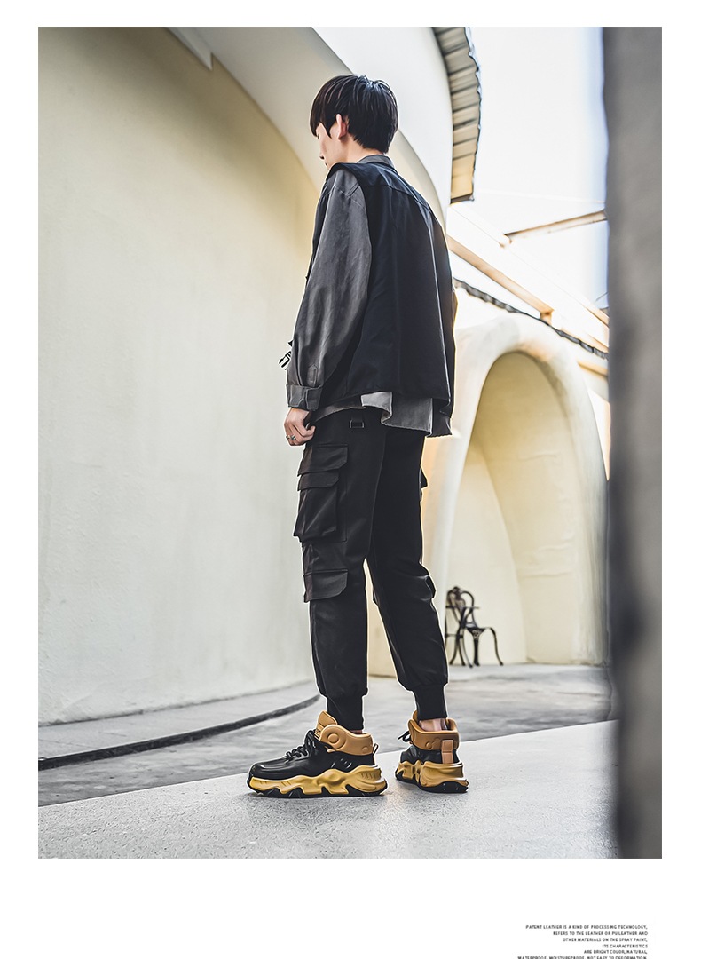 Gedämpfte Plateau-Sneaker für Herren im Colorblock-Design detail 16