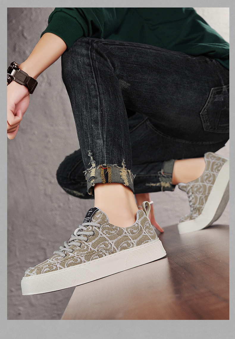 Men's Graphic Print Platform Lace-Up Casual Shoes detail 3