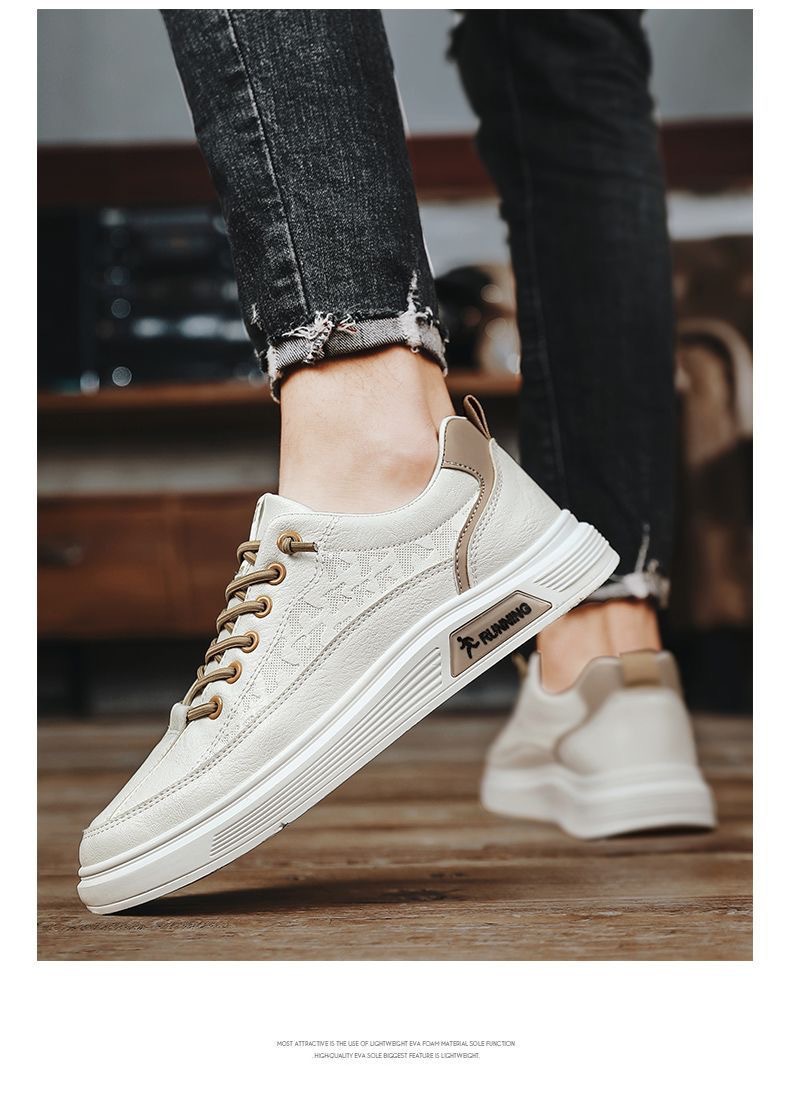 Klassische Herren-Sneaker aus PU-Leder zum Schnüren detail 2