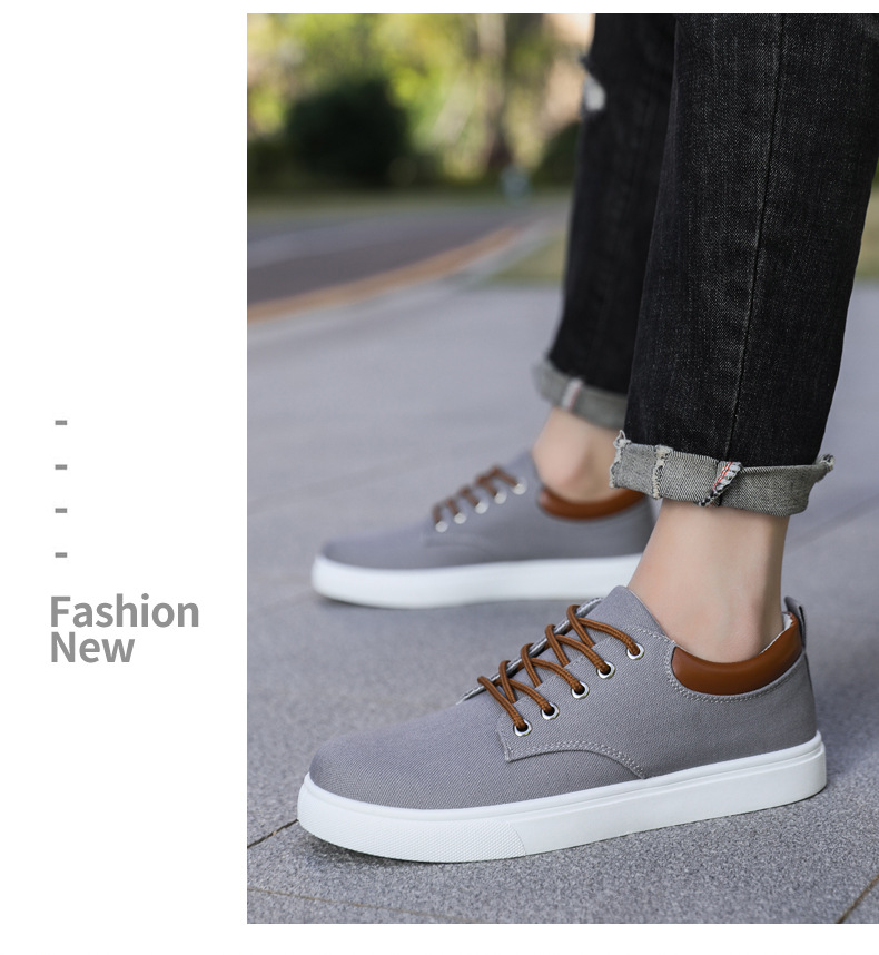 Atmungsaktive Schnür-Freizeitschuhe aus Canvas für Herren detail 5