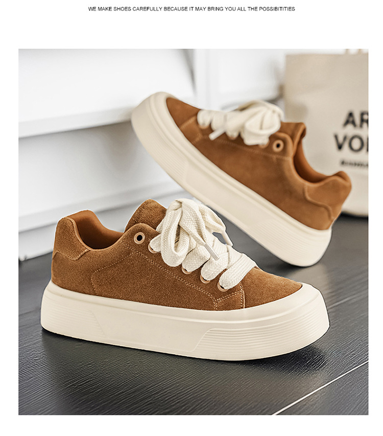 Unisex Plateau-Freizeitschuhe aus Wildleder mit Dämpfung und Schnürung detail 8