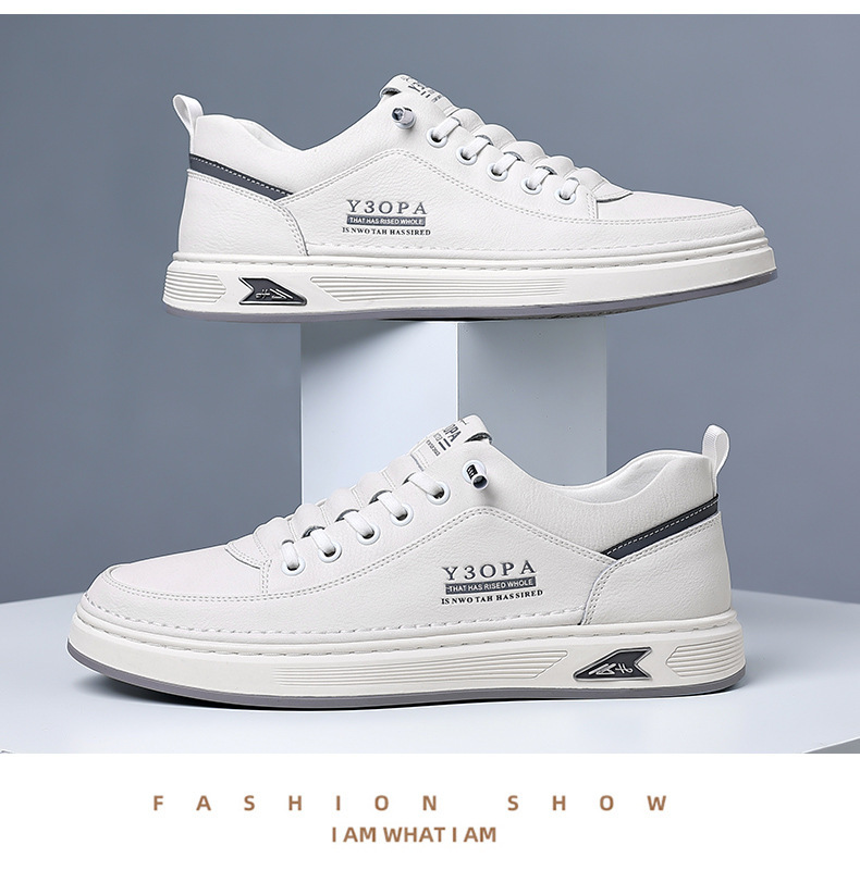 Rutschfeste Schnür-Freizeitschuhe aus Leder für Herren detail 12