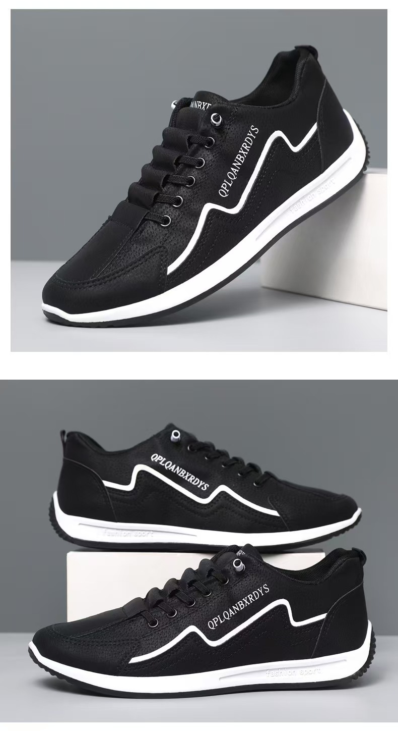 Scarpe casual da uomo stringate in ecopelle PU detail 7