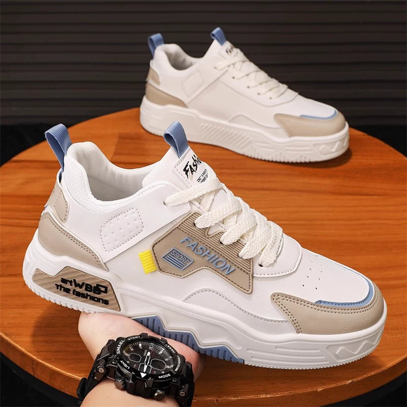 Men's Colorblock Lace-Up Casual Platform Sneakers 5