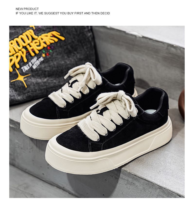 Plateau-Freizeitschuhe für Herren mit dicken Schnürsenkeln detail 11