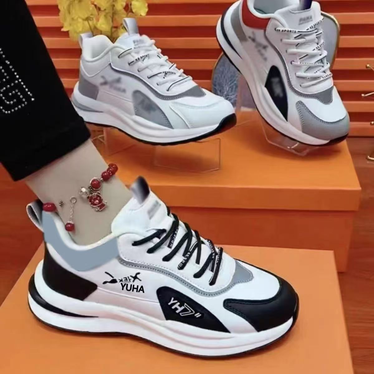 Scarpe casual da donna stringate e ammortizzate con design a blocchi di colore detail 20
