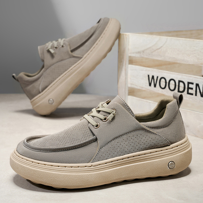 Gedämpfte Plateau-Freizeitschuhe für Herren mit Schnürung 5