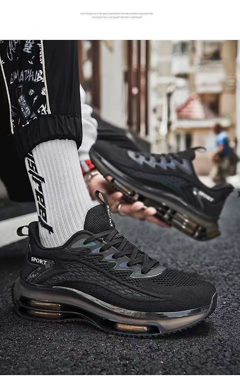 Atmungsaktive Herren-Laufschuhe mit dämpfender Plateausohle detail 6
