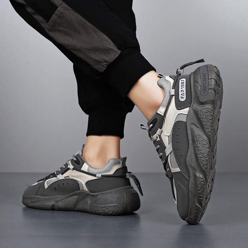 Atmungsaktive Chunky Plateau-Sneaker für Herren im Colorblock-Design detail 5