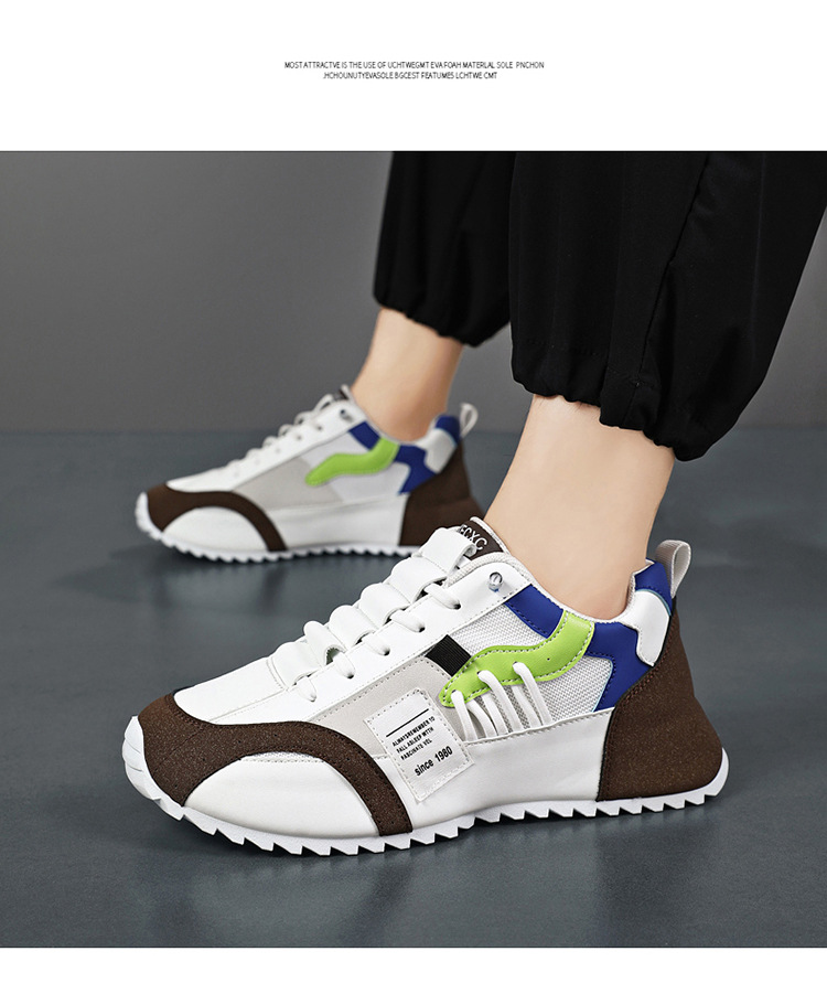 Zapatillas de deporte casual con plataforma y bloques de color para hombre detail 4