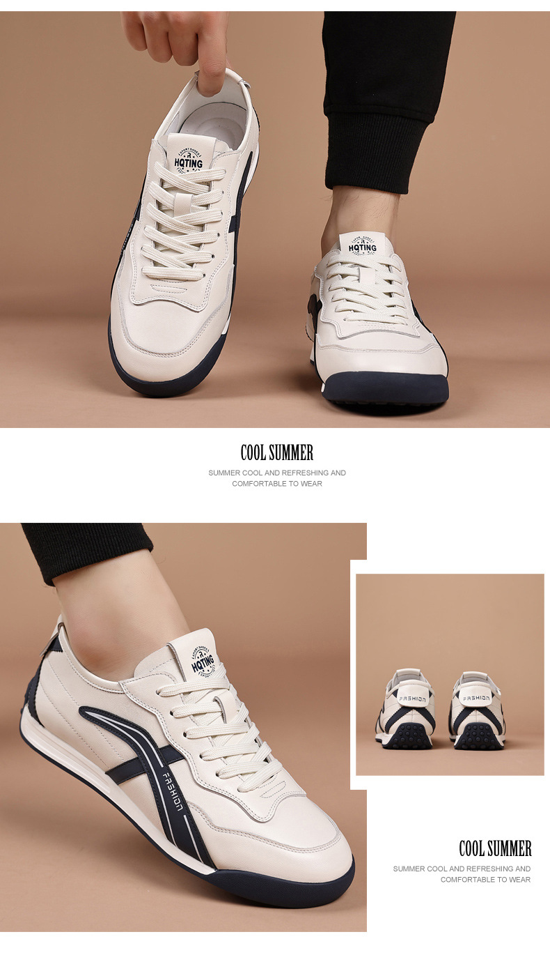 Men's Leather Lace-Up Casual Shoes detail 2